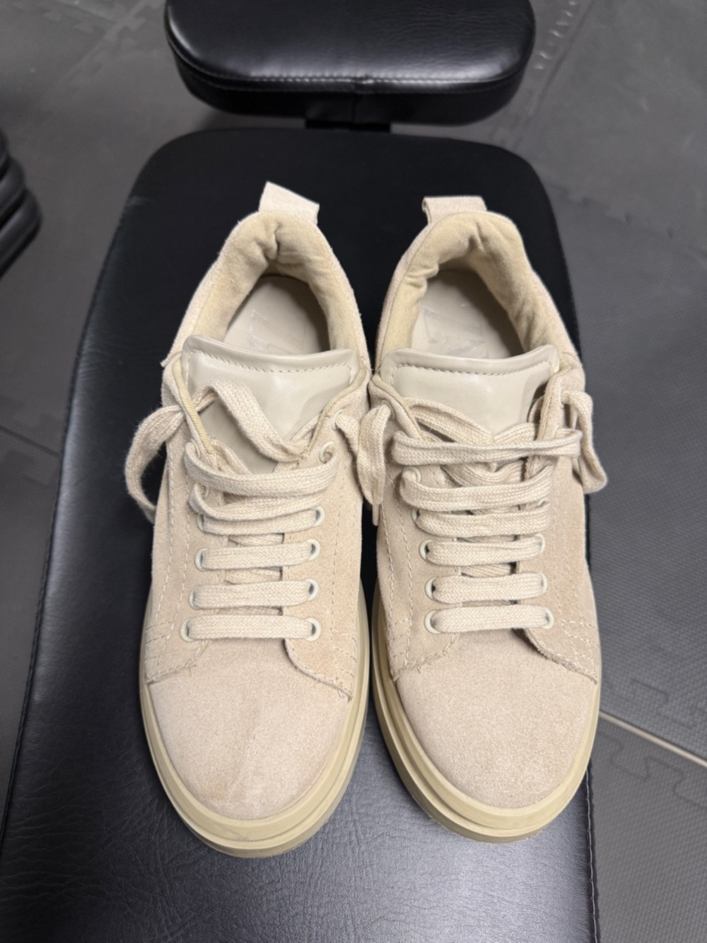 Zara Women’s Suede Sneakers in Light Beige